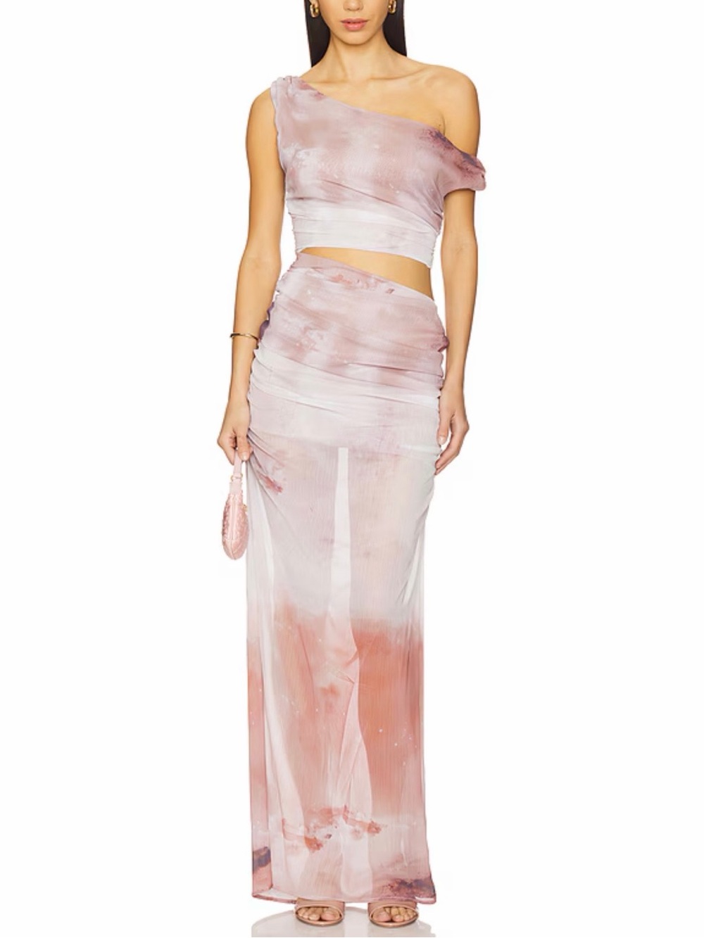SNDYS Revolve Kilee Off The Shoulder Cut Out Maxi Dress Print Small